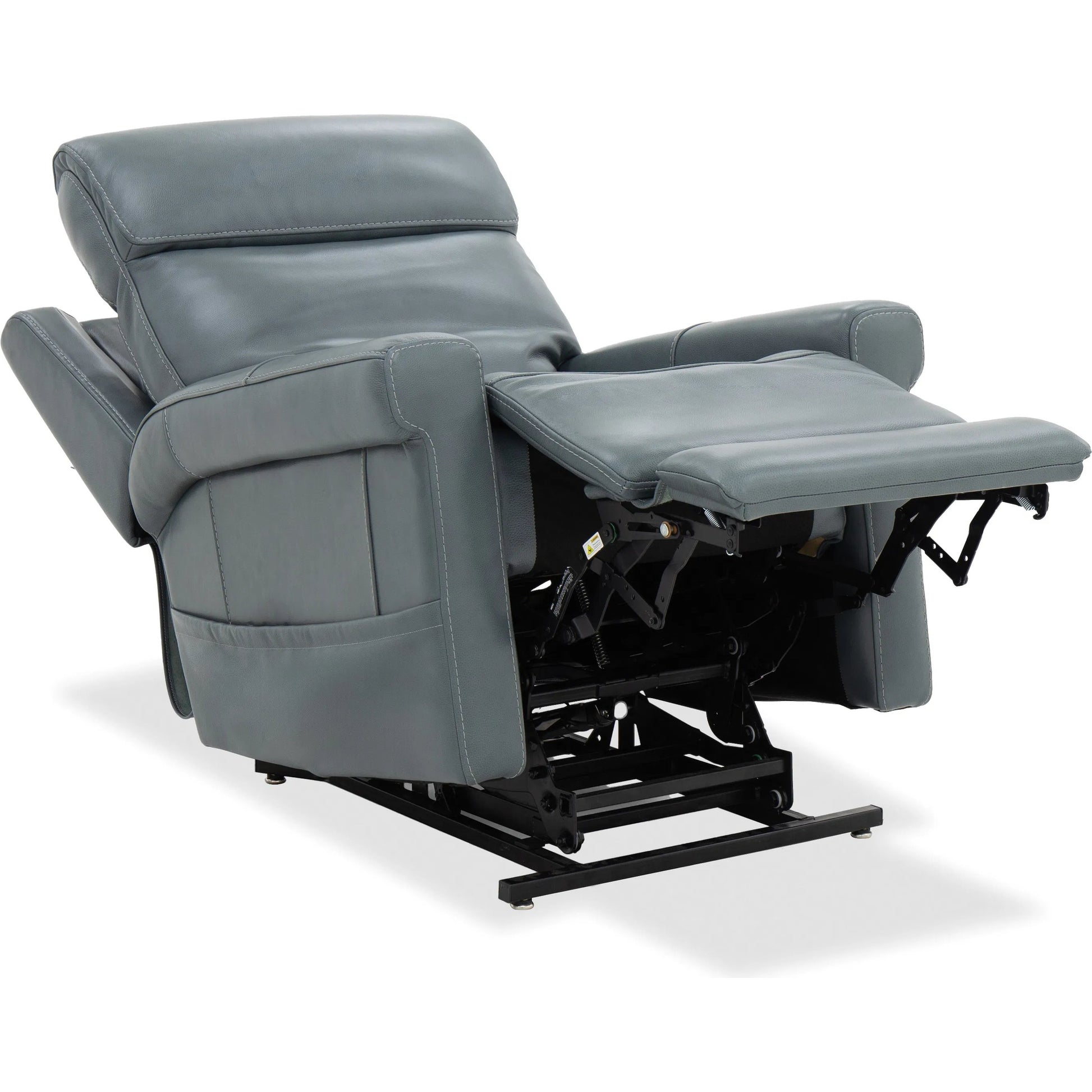 Locke Lift Chair with Power Recline by Hooker Furniture in maverick caribbean. Made from leather in a traditional style.