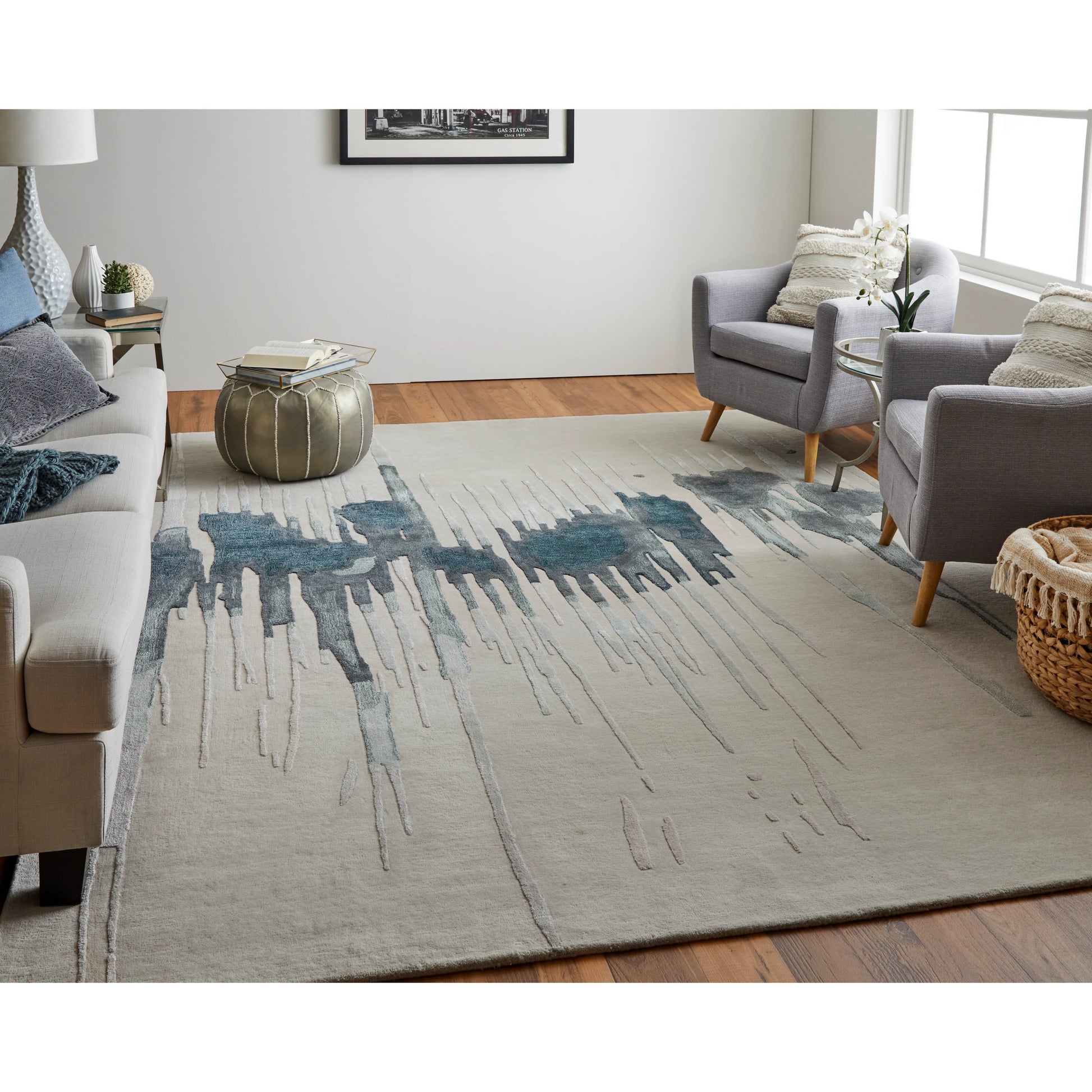 Anya Transitional Rug - 8882F by Feizy. Made from wool, viscose in a unique style.