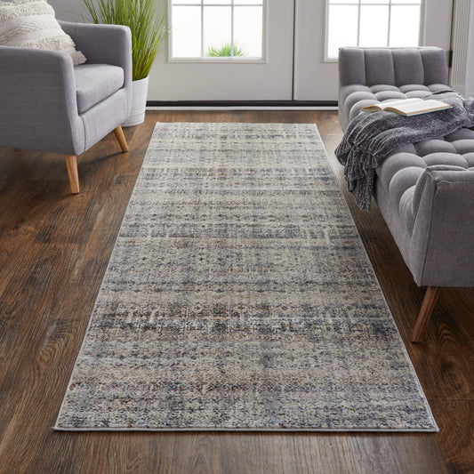 Kaia Transitional Rug - 39GLF by Feizy in tan, ivory, blue. Made from polypropylene, viscose, polyester in a unique style.
