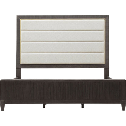 West End Loft Upholstered Bed by Pulaski Furniture in tuxedo. Made from rubberwood in a modern style.