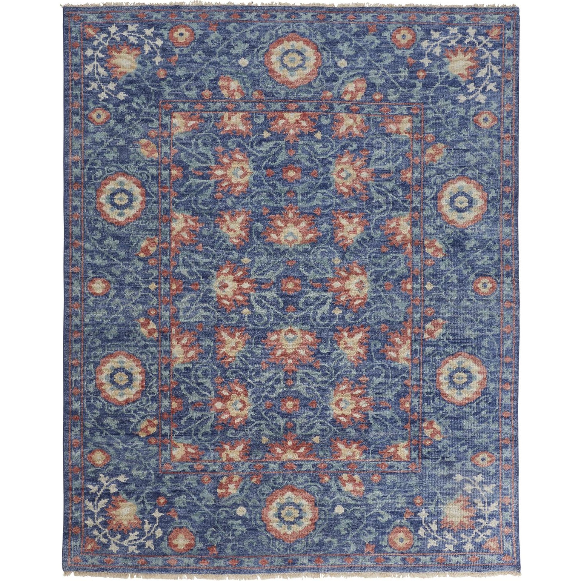 Beall Traditional & Botanical Rug - 6713F by Feizy in blue, red. Made from wool in a unique style.
