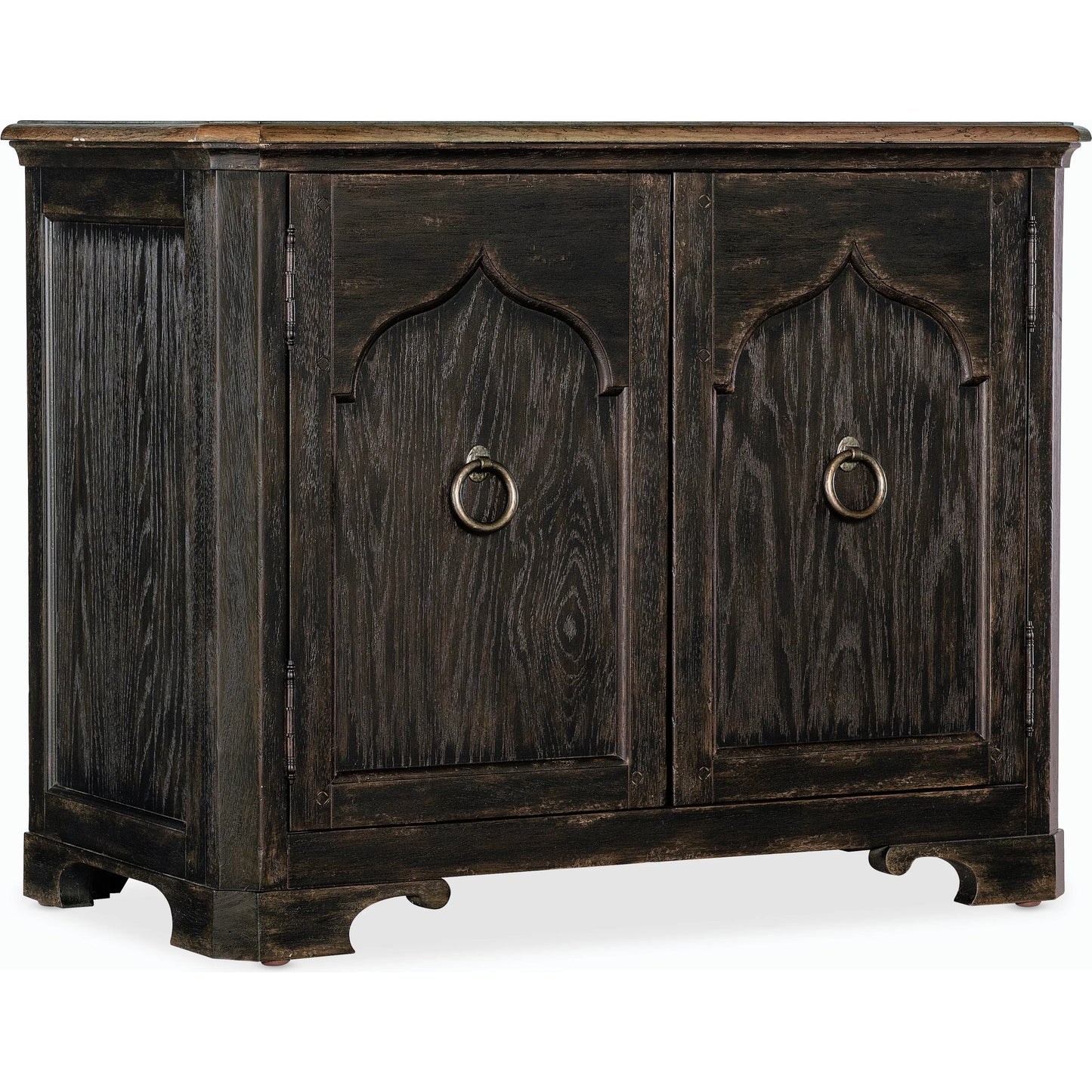 002 SI-2185801 | Primary Silo | Americana Two-Door Nightstand by Hooker Furniture. Made from oak veneers with solid-wood edge top in a cottage & farmhouse style.
