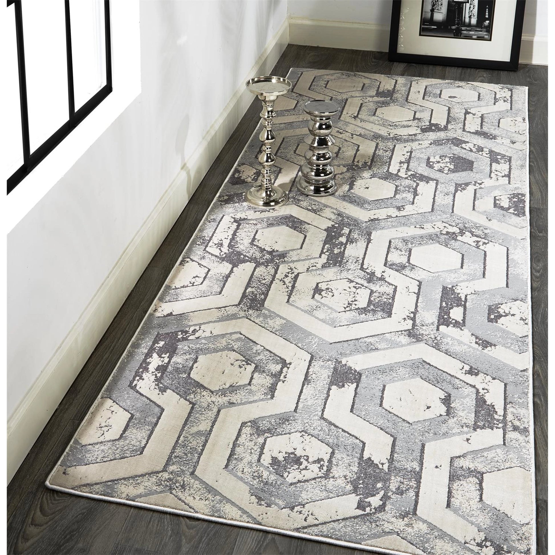 Micah Rug - 3046F by Feizy in gray, taupe, silver. Made from polyester, polypropylene in a unique style.