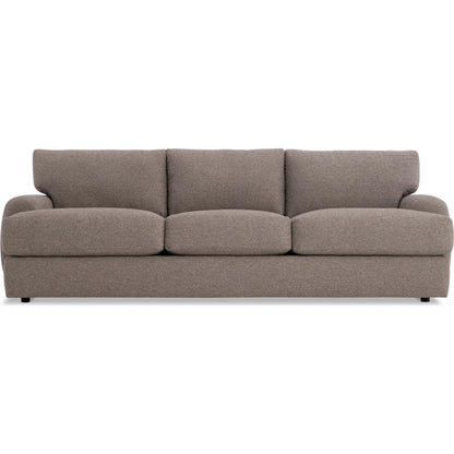 Cameron Fabric Sofa by Bernhardt in brown. Made from fabric, polyfoam core, virgin polyester fibers, waterfowl feathers, waterfowl down in a transitional style.