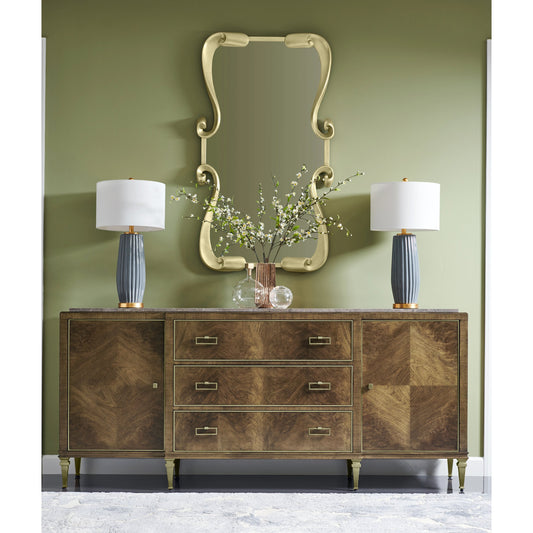 Barcelona Credenza by Jonathan Charles in barcelona walnut. Made from european walnut swirl veneer in a modern style.