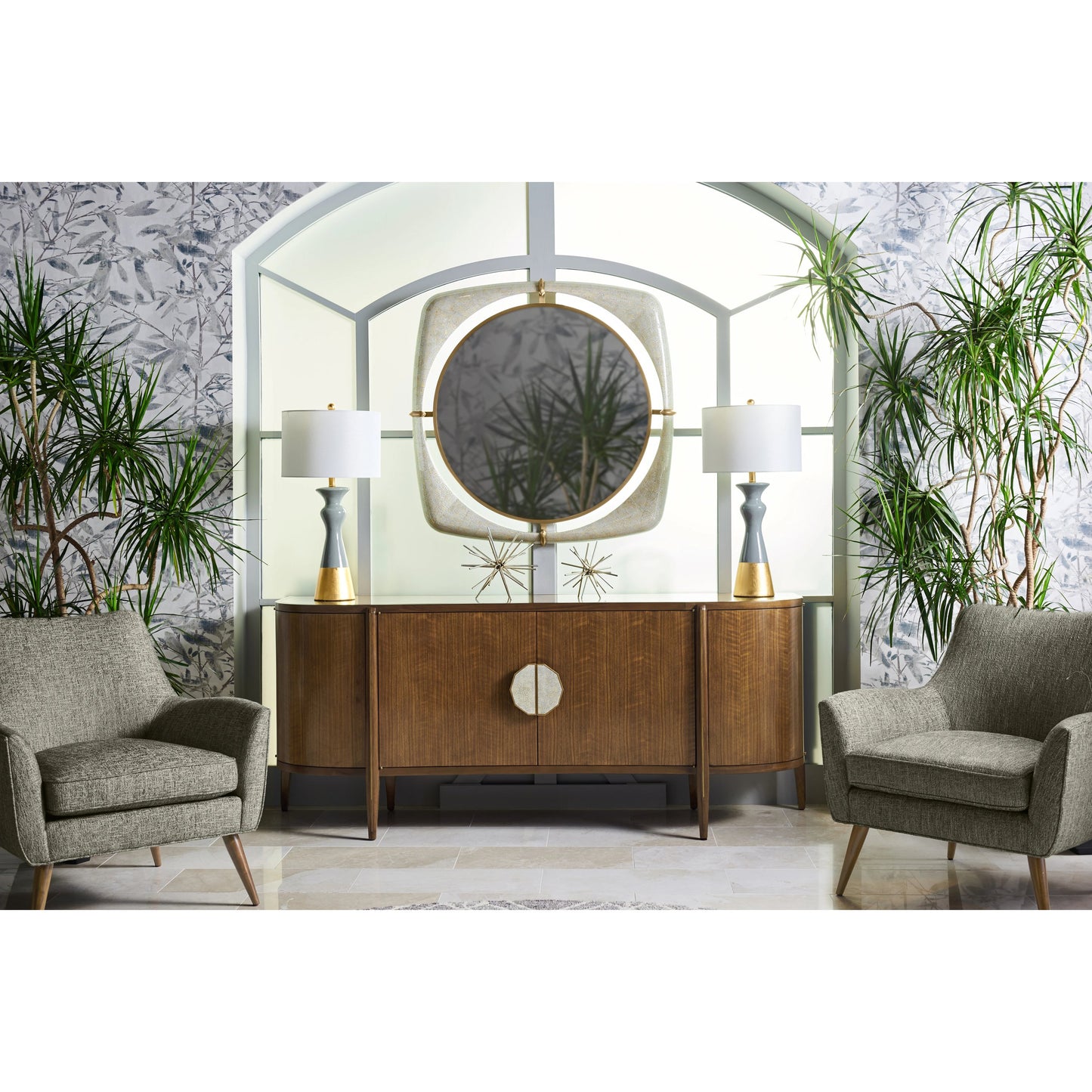 007 SI-1991100 | Lifestyle | Toulouse Sideboard by Jonathan Charles in walnut. Made from walnut quarter figured veneer in a modern style.