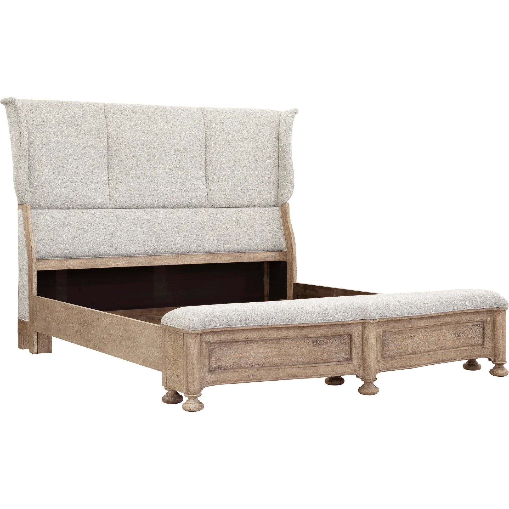 Higgins Street King Upholstered Bed by Pulaski Furniture in brown and woodland stone. Made from unique in a unique style.
