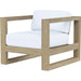 Coastal Outdoor Teak Club Chair by Sunset West. Made from teak in a modern style.