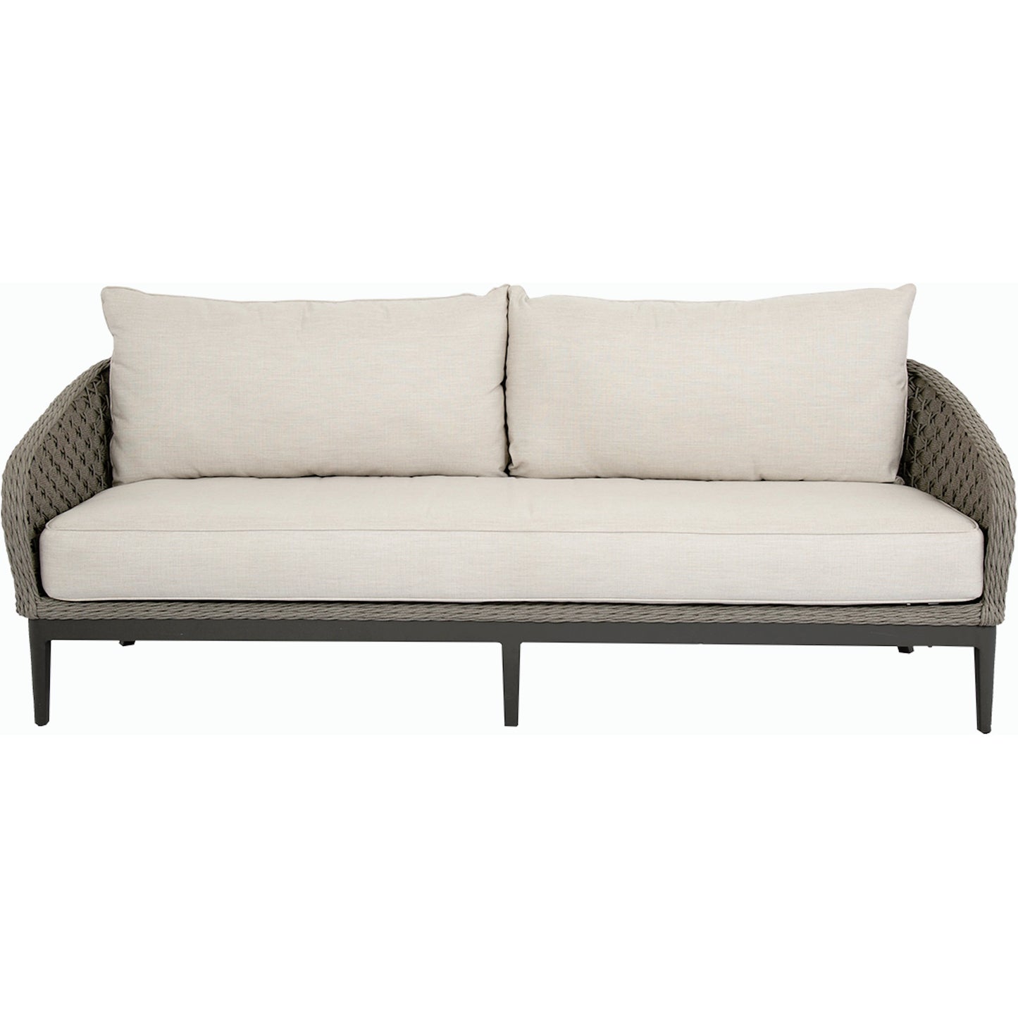 004 SI-2167084 | Additional Silo | Marbella Outdoor Sofa by Sunset West in graphite. Made from olefin rope in a modern style.