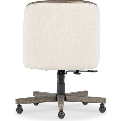 Paloma Executive Swivel Tilt Chair by Hooker Furniture in beige. Made from 83% polyester, 17% acrylic in a modern style.