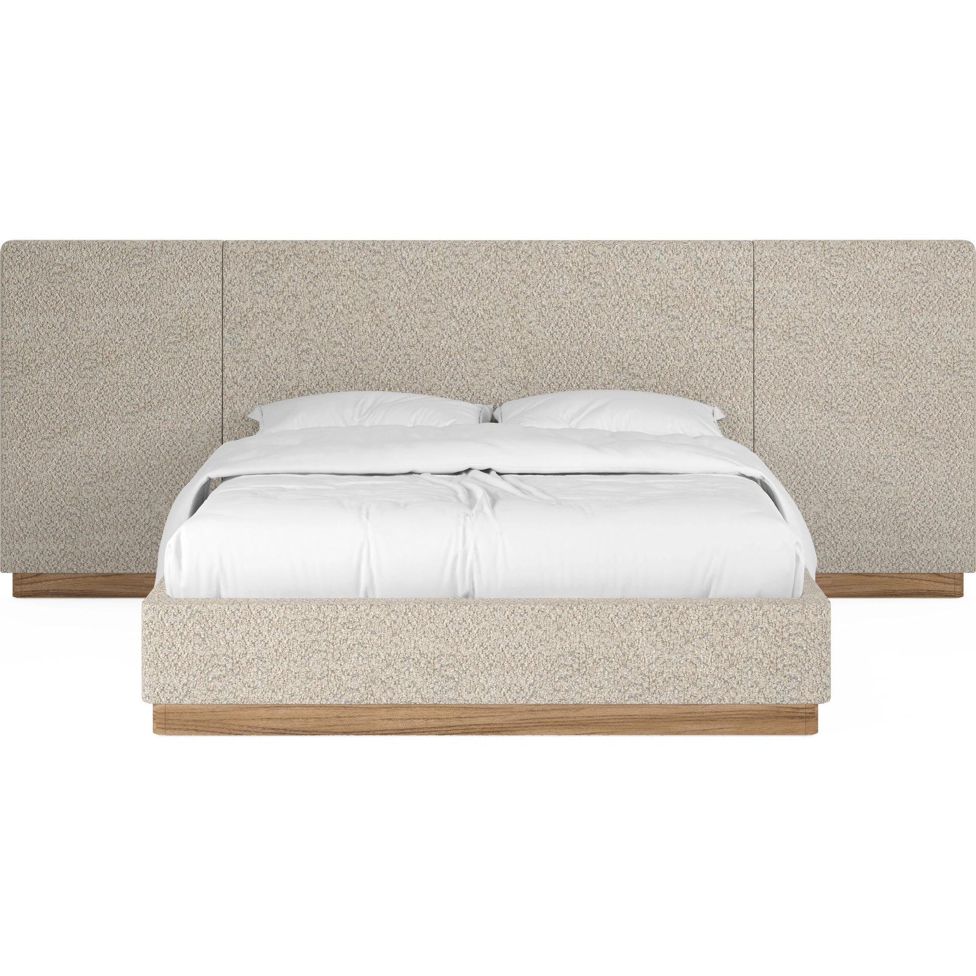 Portico Upholstered Bed with End Panel by A.R.T. Furniture in sienna. Made from parawood solids, foam, fabric in a modern style.