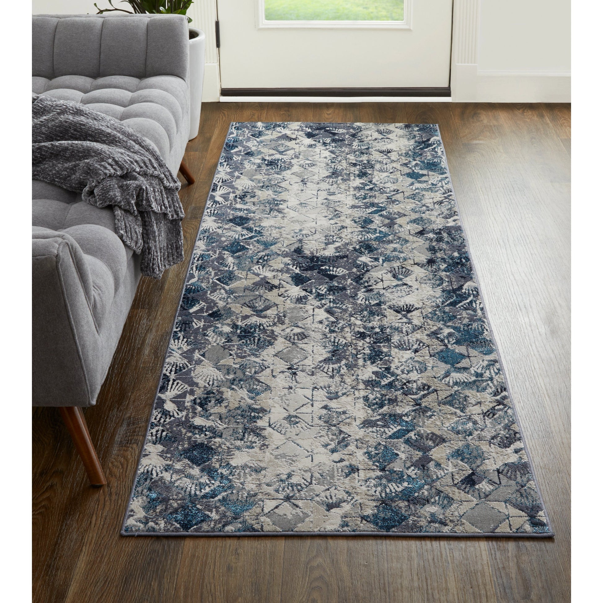 Indio Diamond Rug - 39H0F by Feizy in blue, ivory, gray. Made from unique in a unique style.