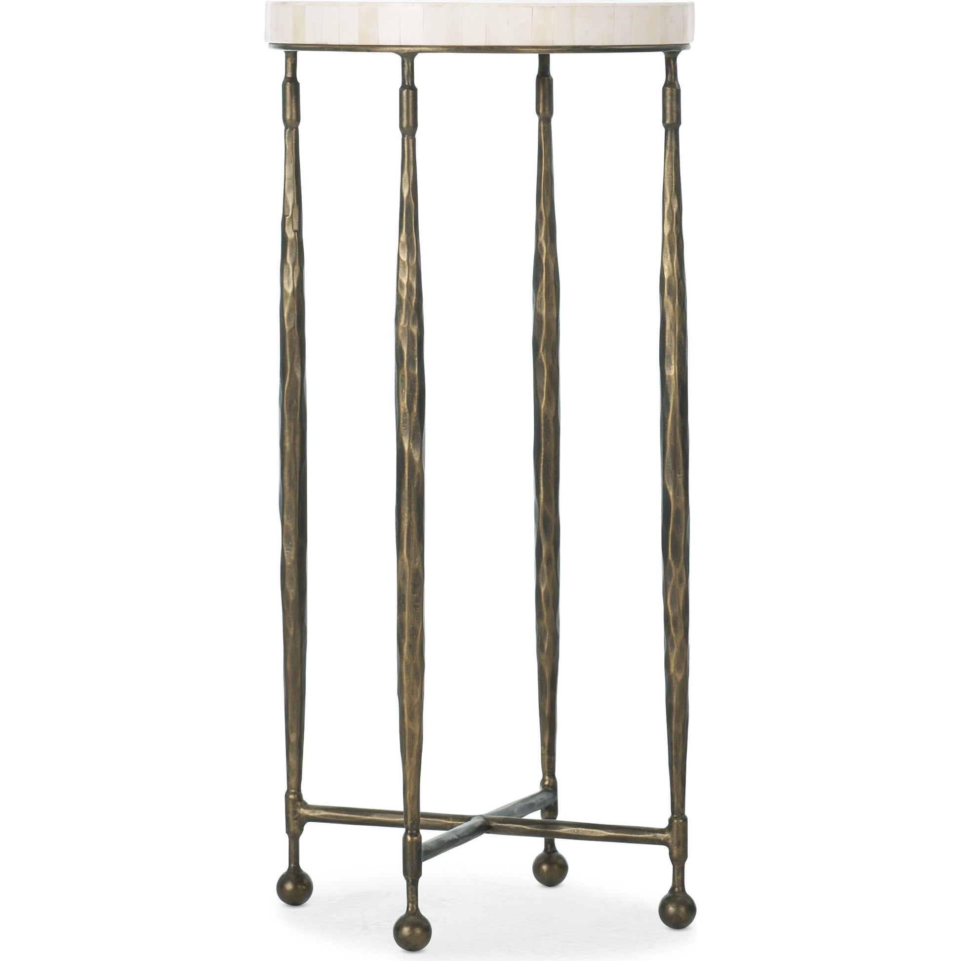 Commerce & Market Martini Table by Hooker Furniture in gold. Made from bone inlay, iron in a transitional style.
