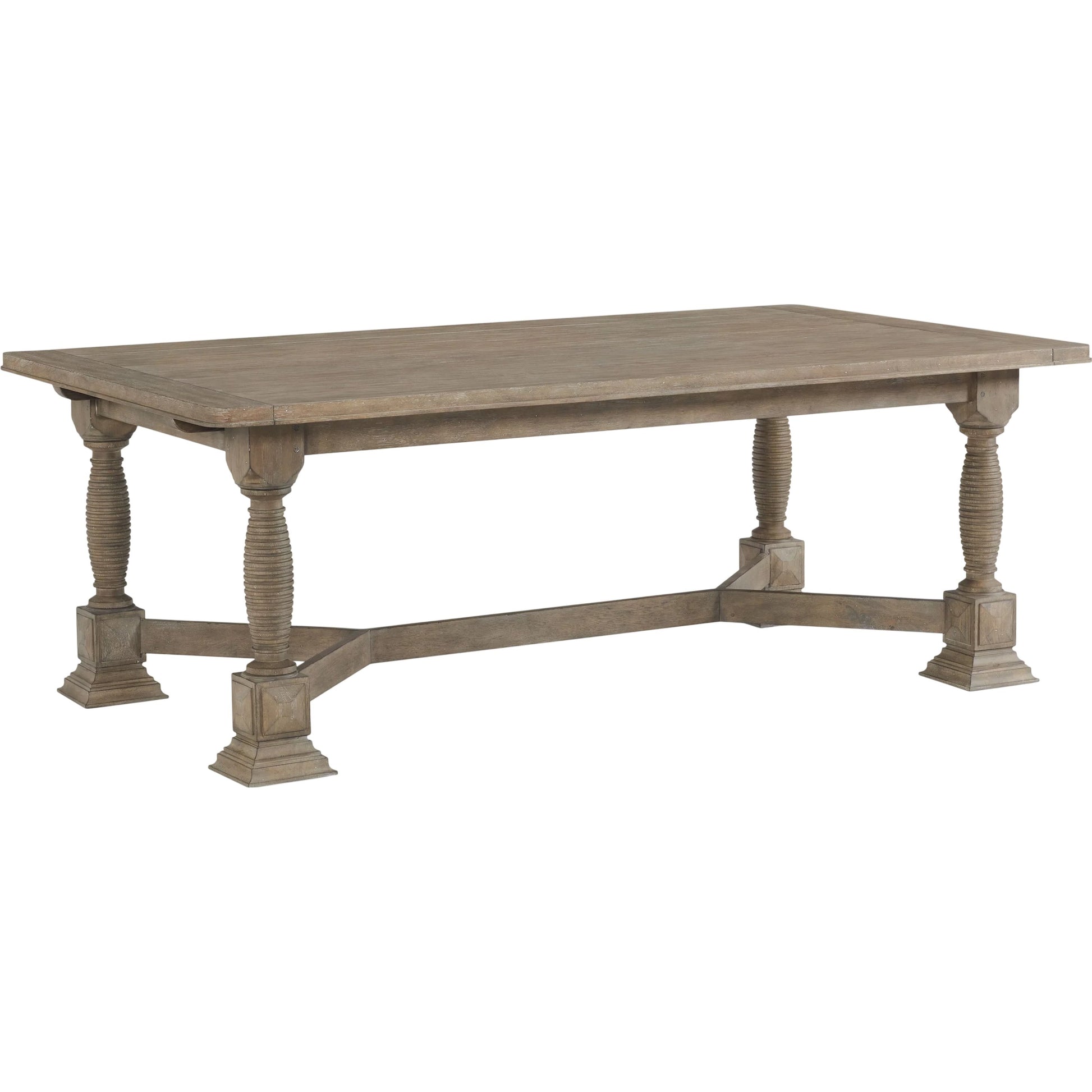 Reforma Trestle Dining Table by A.R.T. Furniture in tapenade. Made from parawood solids, random match flaky oak veneers in a traditional style.