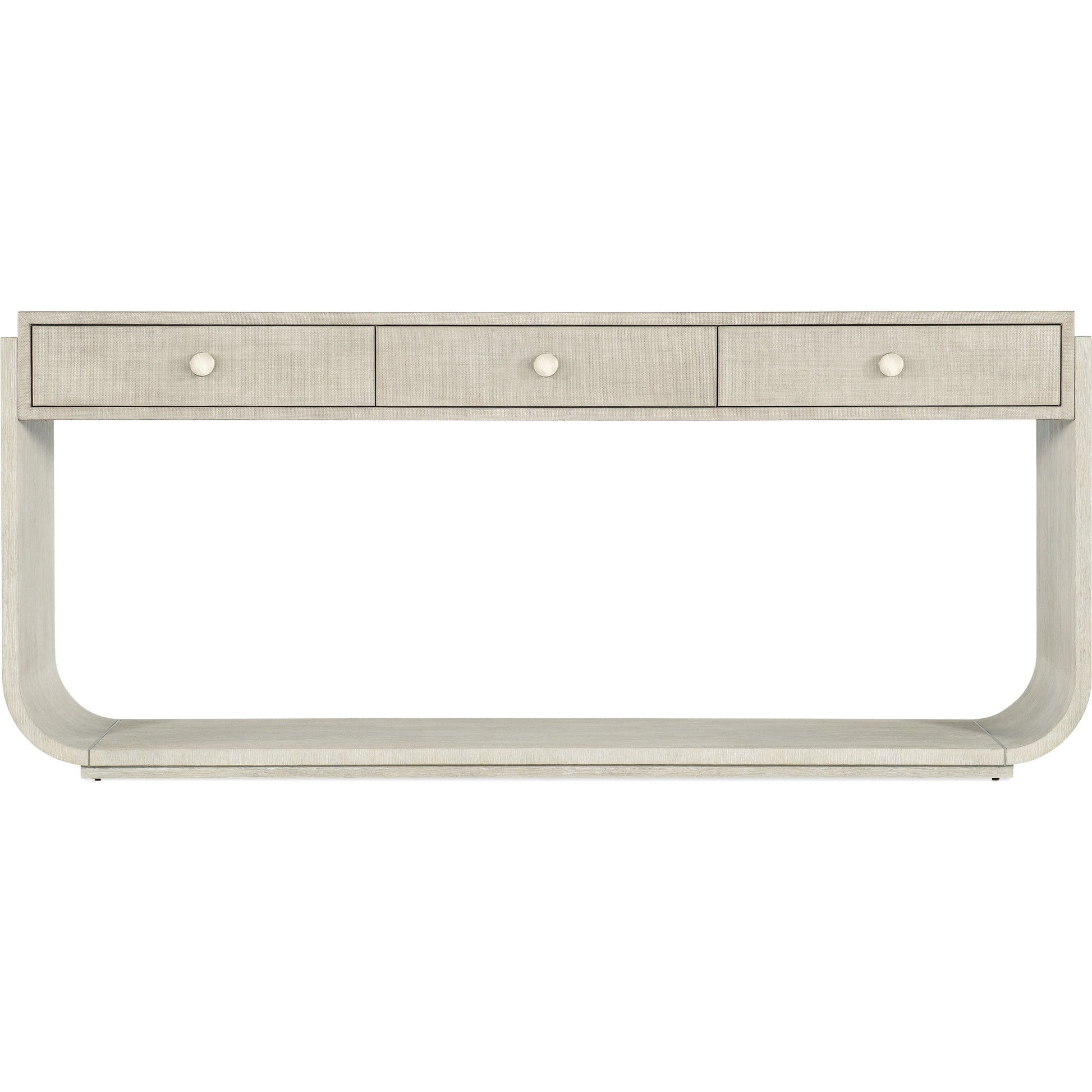Modern Mood Console Table by Hooker Furniture. Made from oak veneers, raffia in a modern style.
