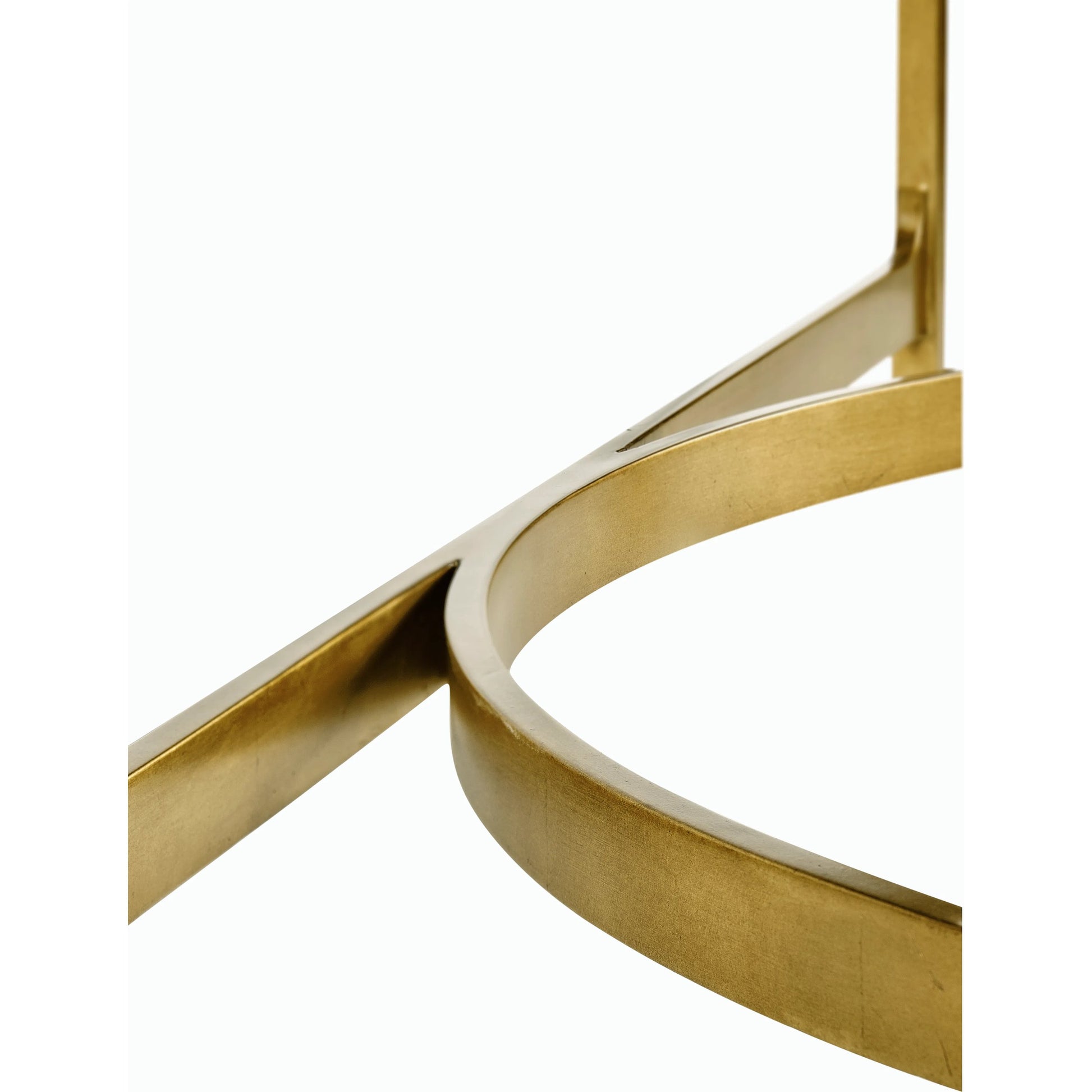 Luxe Large Half Moon Console Table by Jonathan Charles in gold and gilded iron. Made from iron in a transitional style.