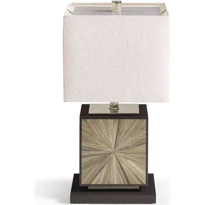 Terra Cube Table Lamp by Jonathan Charles in natural straw. Made from main straw in a unique style.