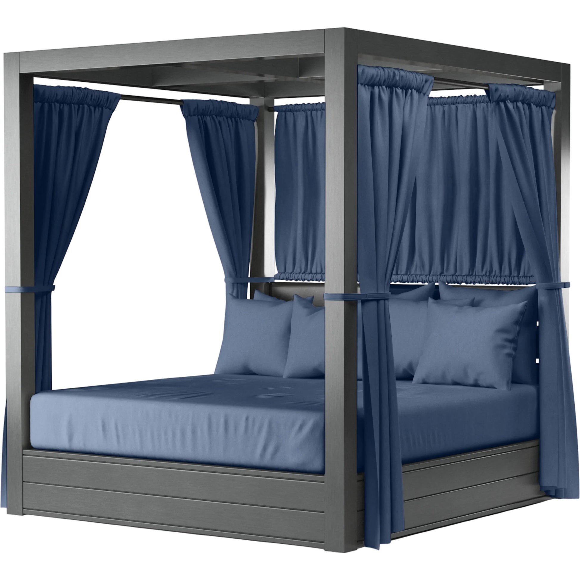 Redondo Outdoor Resort King Day Bed by Sunset West in grays. Made from aluminum in a modern style.