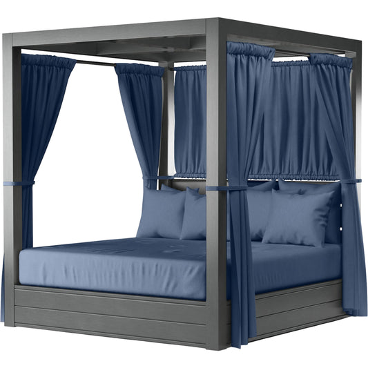 Redondo Outdoor Resort King Day Bed by Sunset West in grays. Made from aluminum in a modern style.