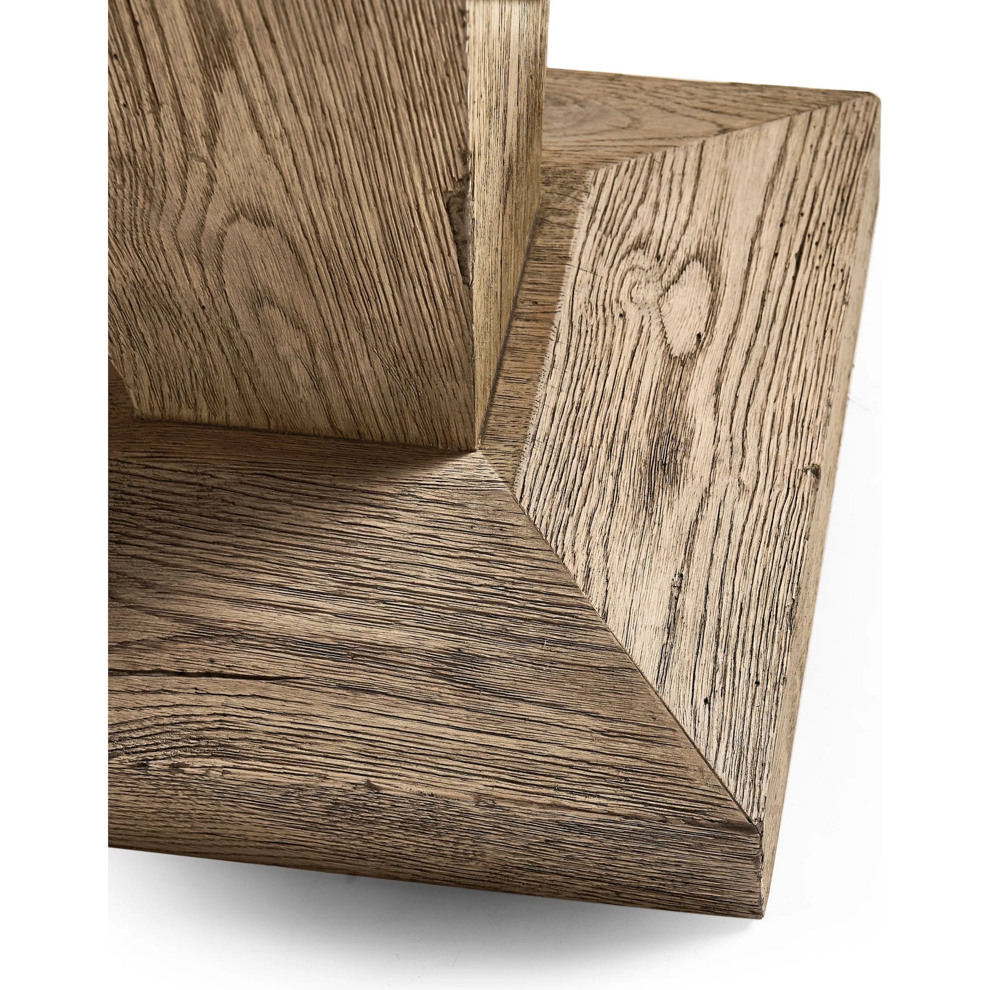 Echo Canyon Square Marble Side Table by Jonathan Charles in faded oak. Made from oak veneer in a cottage & farmhouse style.