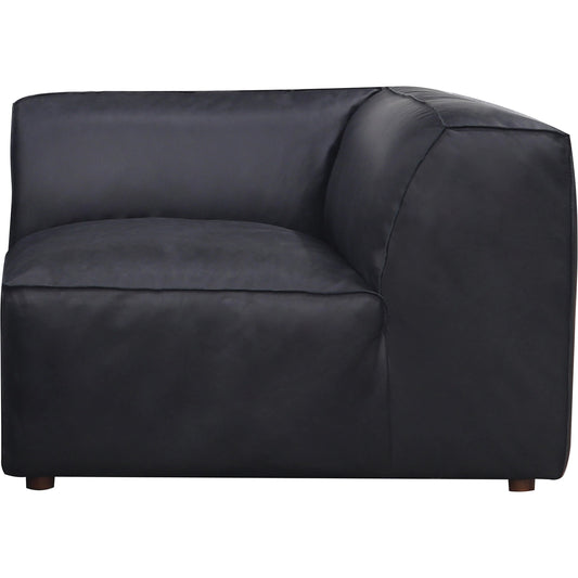 Form Corner Chair by Moe's Home Collection. Made from upholstery: full top-grain leather, solid wood, plywood frame, high density foam, feather fill, zig zag spring support in a modern style.