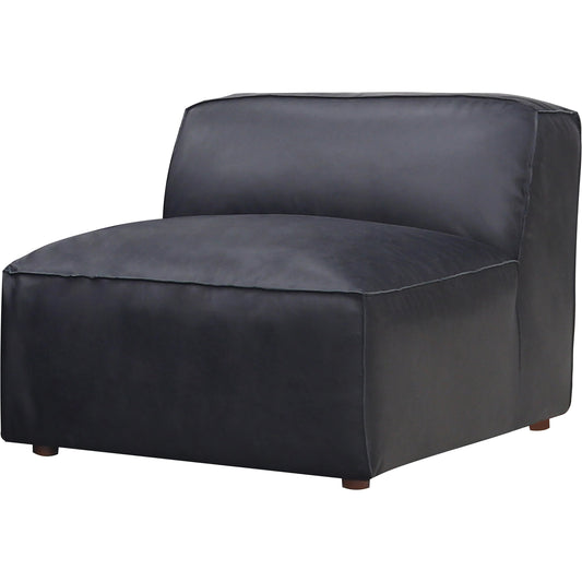Form Slipper Chair by Moe's Home Collection. Made from upholstery: full top-grain leather, solid wood, plywood frame, high density foam, feather fill, zig zag spring support in a modern style.