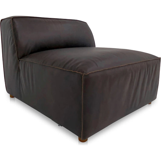 Form Slipper Chair by Moe's Home Collection in espresso. Made from full top-grain leather, solid wood, plywood frame, high density foam, feather fill, zig zag spring support in a unique style.