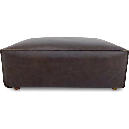 Form Ottoman by Moe's Home Collection in espresso. Made from full top-grain leather, solid wood, plywood frame, high density foam, feather fill, zig zag spring support in a unique style.