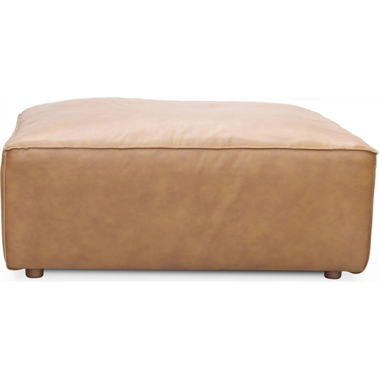 Form Ottoman by Moe's Home Collection. Made from upholstery: full top-grain leather, solid wood, plywood frame, high density foam, feather fill, zig zag spring support in a modern style.
