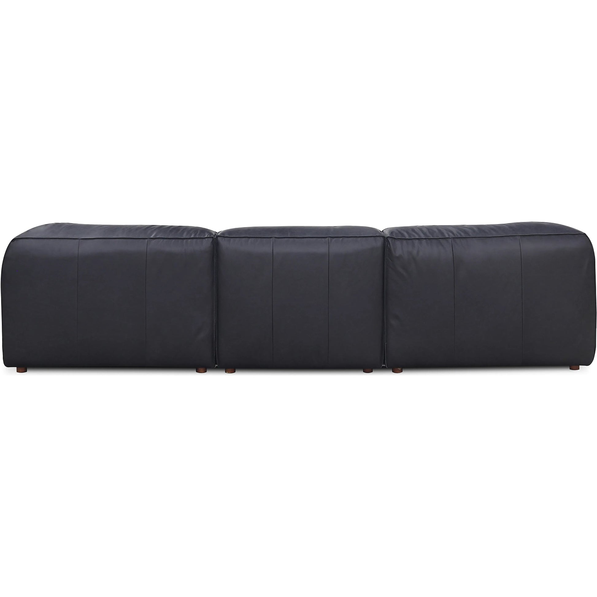 Form L Modular Sectional by Moe's Home Collection in black. Made from upholstery: full top-grain leather, solid wood, plywood frame, high density foam, feather fill, zig zag spring support in a modern style.