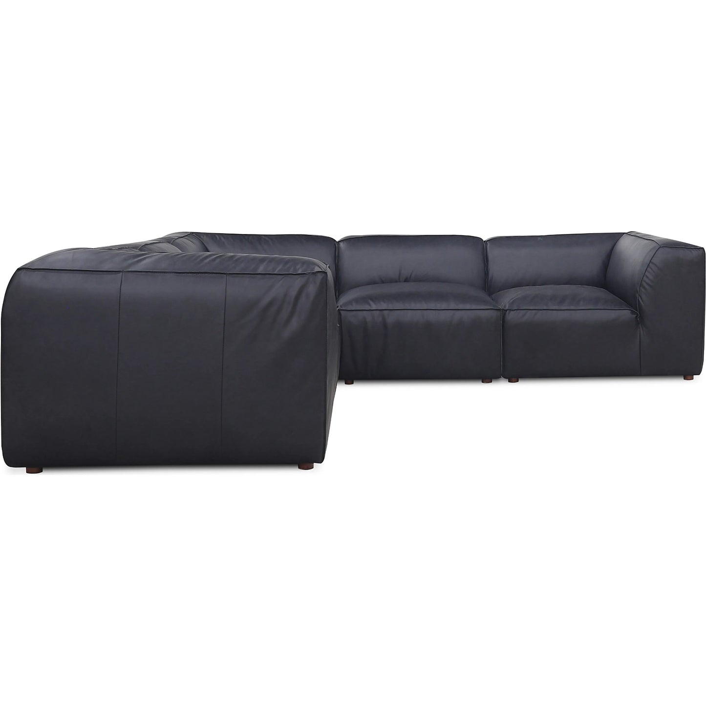 001 SI-1985228 | Primary Silo | Form L Modular Sectional by Moe's Home Collection in black. Made from upholstery: full top-grain leather, solid wood, plywood frame, high density foam, feather fill, zig zag spring support in a modern style.