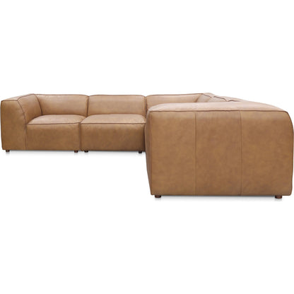 Form Classic L Modular Sectional by Moe's Home Collection in sonoran tan. Made from upholstery: full top-grain leather, solid wood, plywood frame, high density foam, feather fill, zig zag spring support in a modern style.
