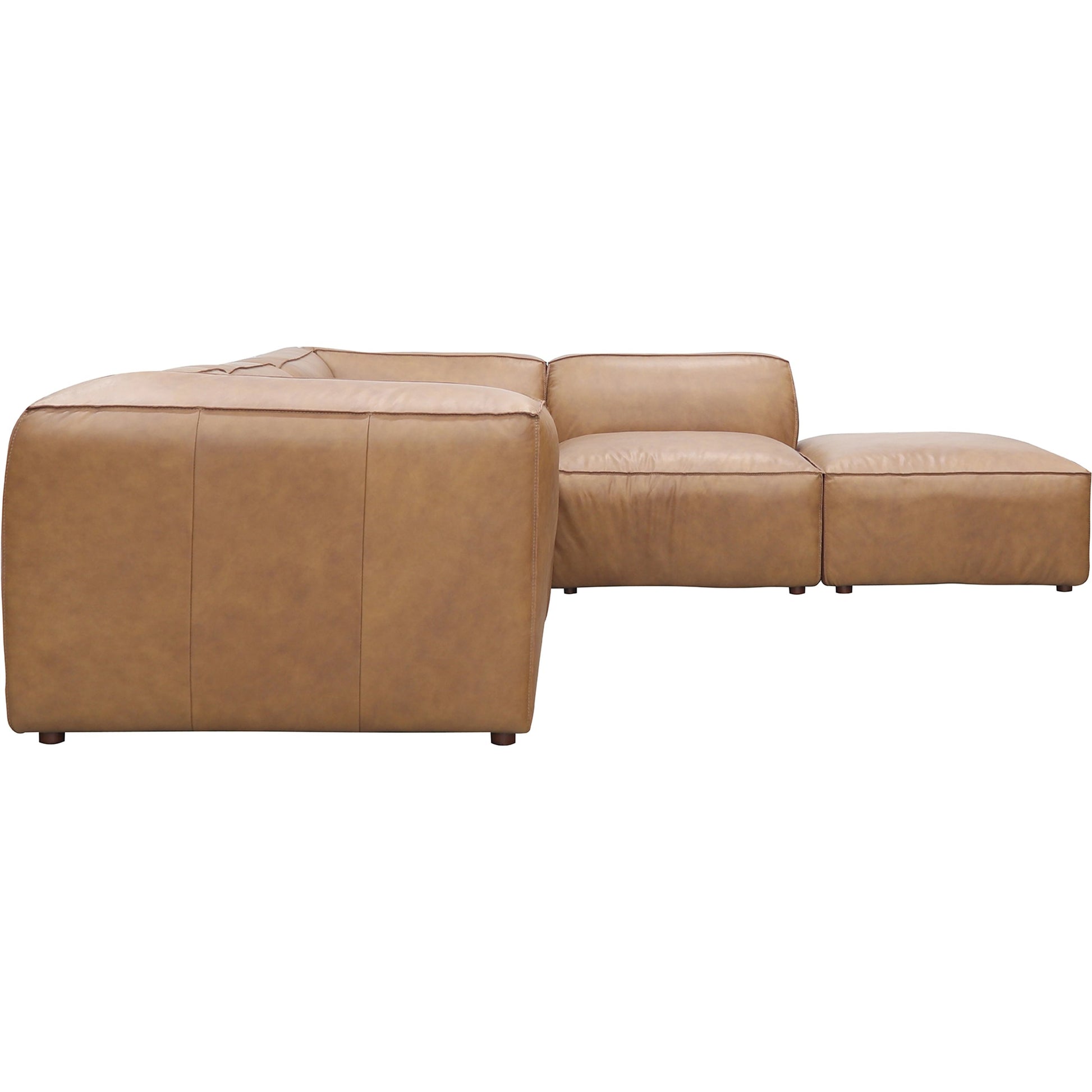 Form Classic L Modular Sectional by Moe's Home Collection in sonoran tan. Made from upholstery: full top-grain leather, solid wood, plywood frame, high density foam, feather fill, zig zag spring support in a modern style.