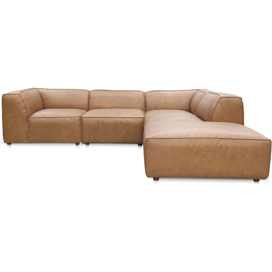 Form Dream Modular Sectional by Moe's Home Collection. Made from upholstery: full top-grain leather, solid wood, plywood frame, high density foam, feather fill, zig zag spring support in a modern style.
