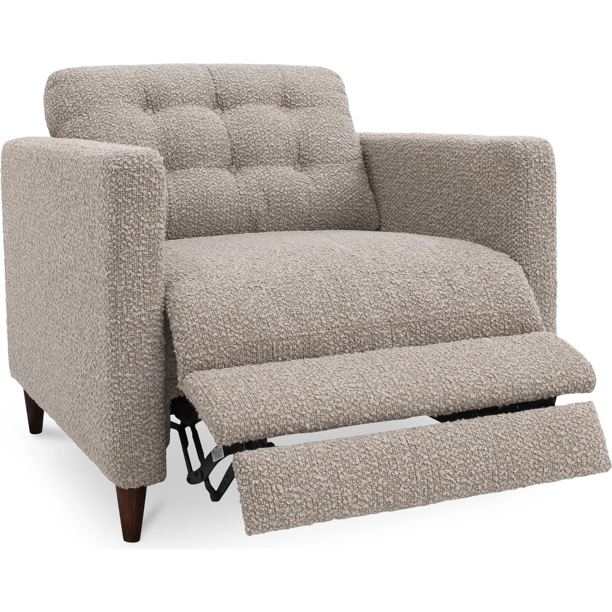 Bridgers Power Recliner Chair by Moe's Home Collection in tan leather. Made from upholstery: 100% top grain leather, high density foam, feather fill, solid red meranti wood frame, webbing seat, recliner: metal, okin motor