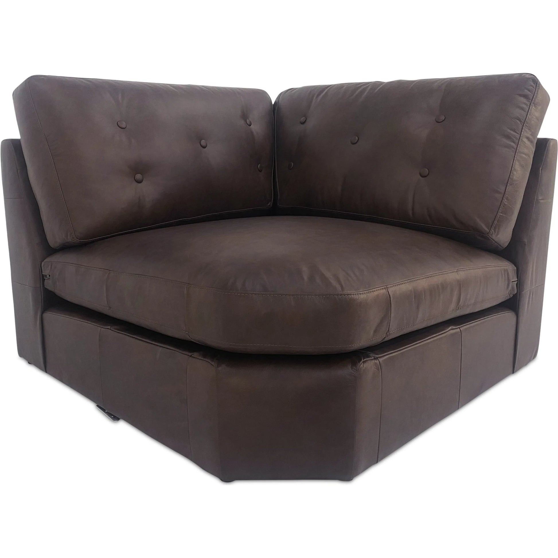 Thurlow Corner Chair by Moe's Home Collection in espresso. Made from upholstery: 100% top grain leather, high density foam, feather fill, solid red meranti wood frame, webbing seat in a unique style.