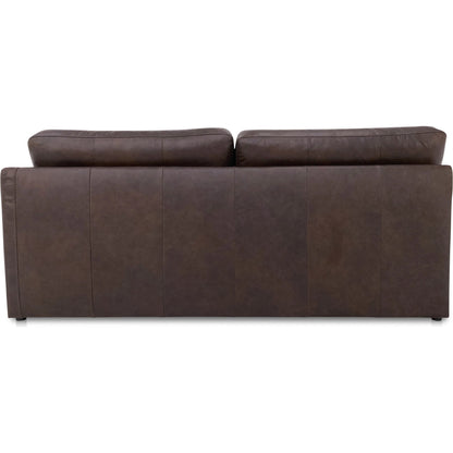Thurlow Arm Facing Sofa by Moe's Home Collection in espresso. Made from upholstery: 100% top grain leather, high density foam, feather fill, solid red meranti wood frame, webbing seat in a unique style.