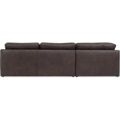 Thurlow Corner Modular Sectional by Moe's Home Collection in espresso. Made from upholstery: 100% top grain leather, high density foam, feather fill, solid red meranti wood frame, webbing seat in a unique style.