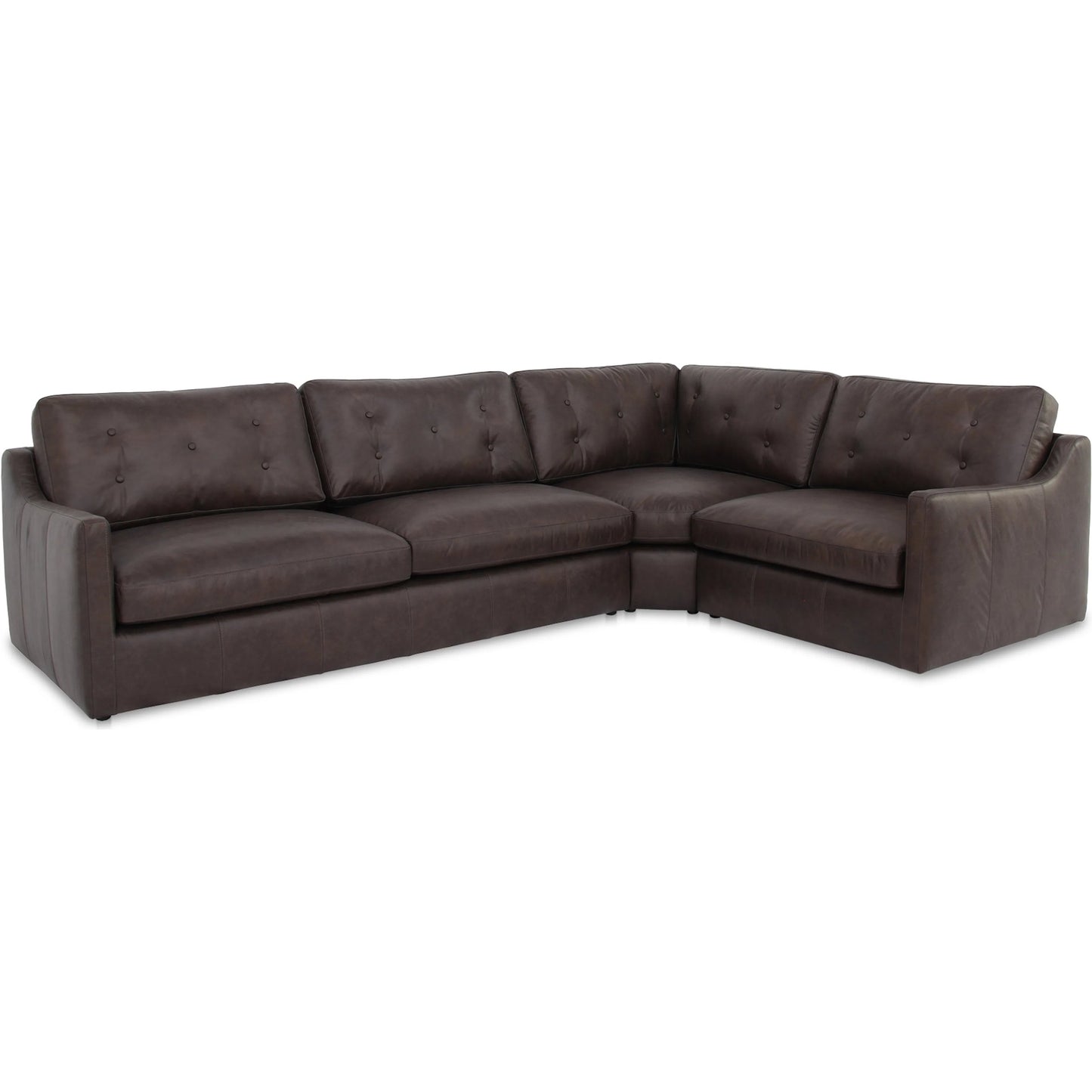 003 SI-2368382 | Additional Silo | Thurlow 3 Piece Modular Sectional by Moe's Home Collection in espresso. Made from upholstery: 100% top grain leather, high density foam, feather fill, solid red meranti wood frame, webbing seat in a traditional style.