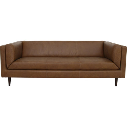 Woods Leather Sofa by Moe's Home Collection. Made from 100% top grain leather, high density foam seat, solid red meranti, plywood frame, webbing seat suspension in a traditional style.