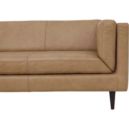 Woods Leather Sofa by Moe's Home Collection. Made from 100% top grain leather, high density foam seat, solid red meranti, plywood frame, webbing seat suspension in a traditional style.