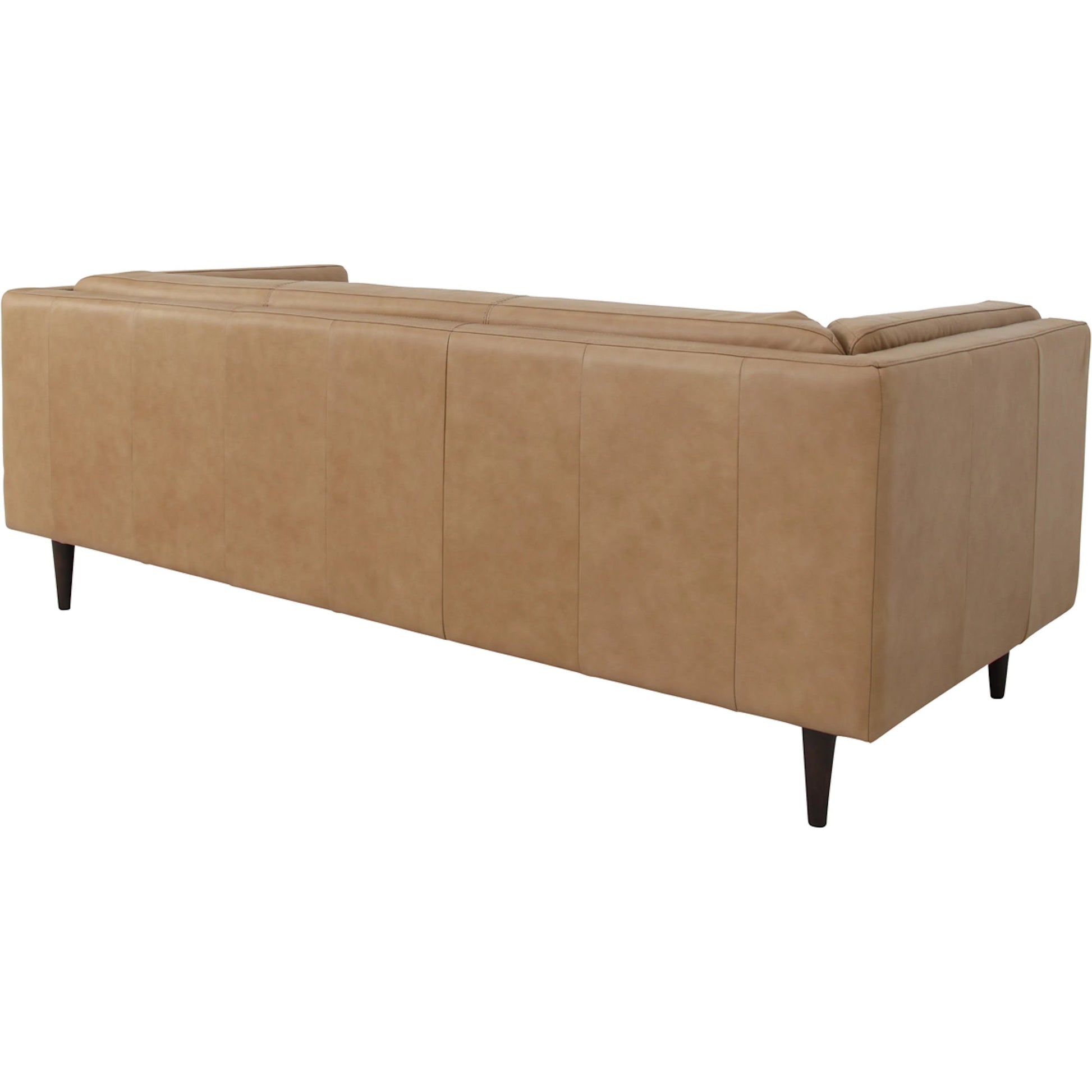 Woods Leather Sofa by Moe's Home Collection. Made from 100% top grain leather, high density foam seat, solid red meranti, plywood frame, webbing seat suspension in a traditional style.