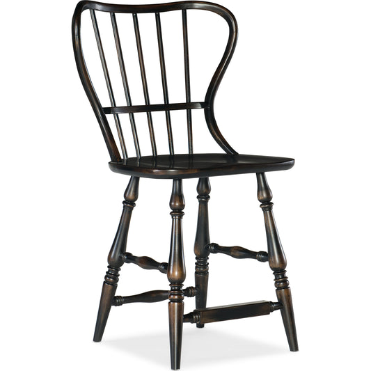 Ciao Bella Spindle Back Bar + Counter Stool by Hooker Furniture. Made from hardwoods, copper sheet in a traditional style.