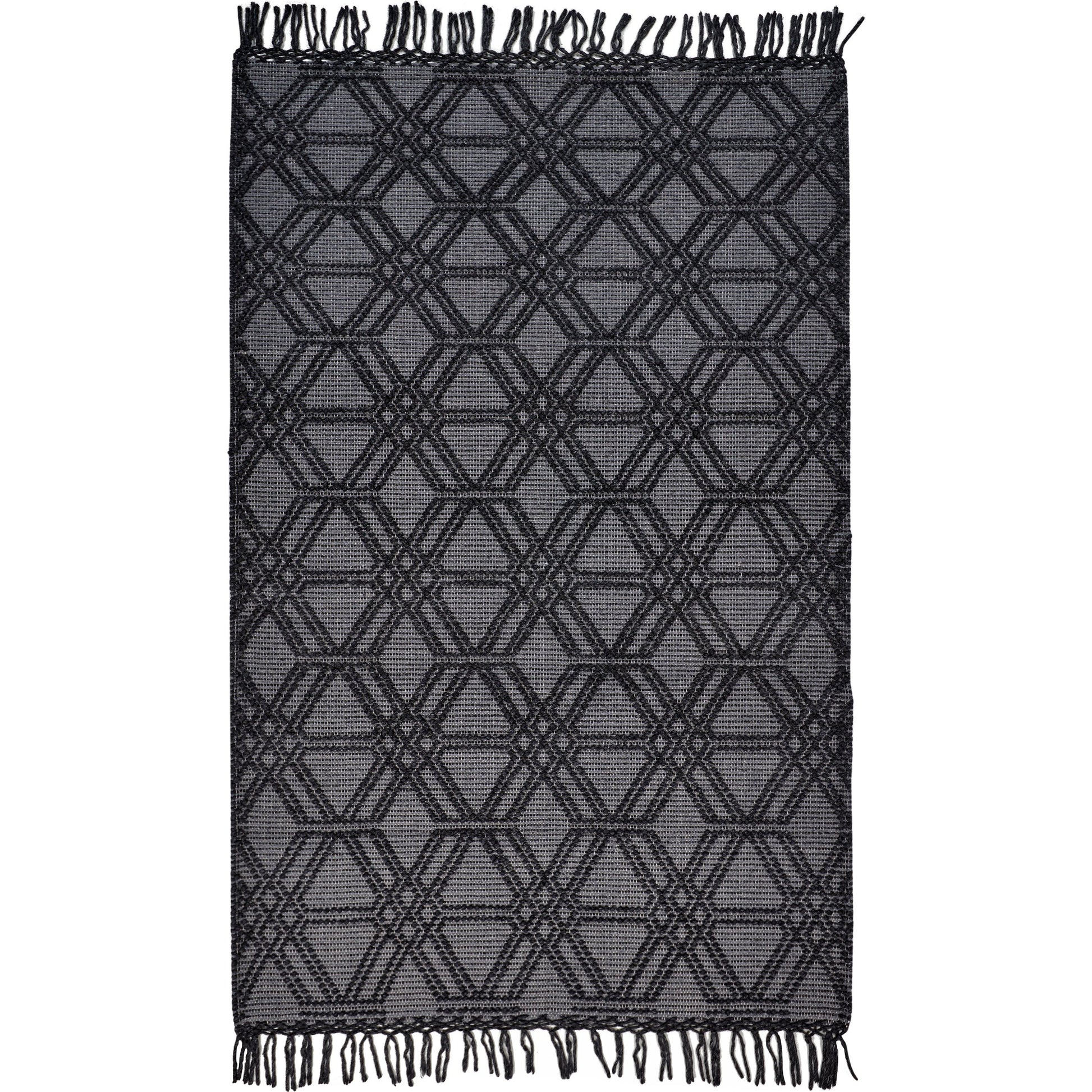 Phoenix Transitional Diamond Rug - 0807F by Feizy in black, gray. Made from wool, polyester, nylon in a unique style.