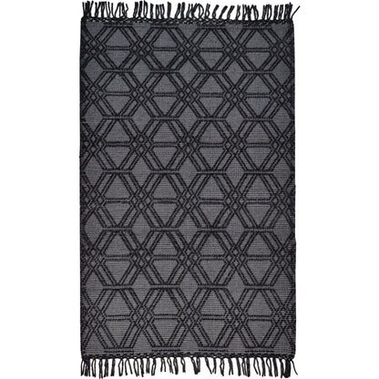 Phoenix Transitional Diamond Rug - 0807F by Feizy in black, gray. Made from wool, polyester, nylon in a unique style.