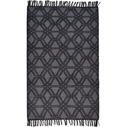 Phoenix Transitional Diamond Rug - 0807F by Feizy in black, gray. Made from wool, polyester, nylon in a unique style.
