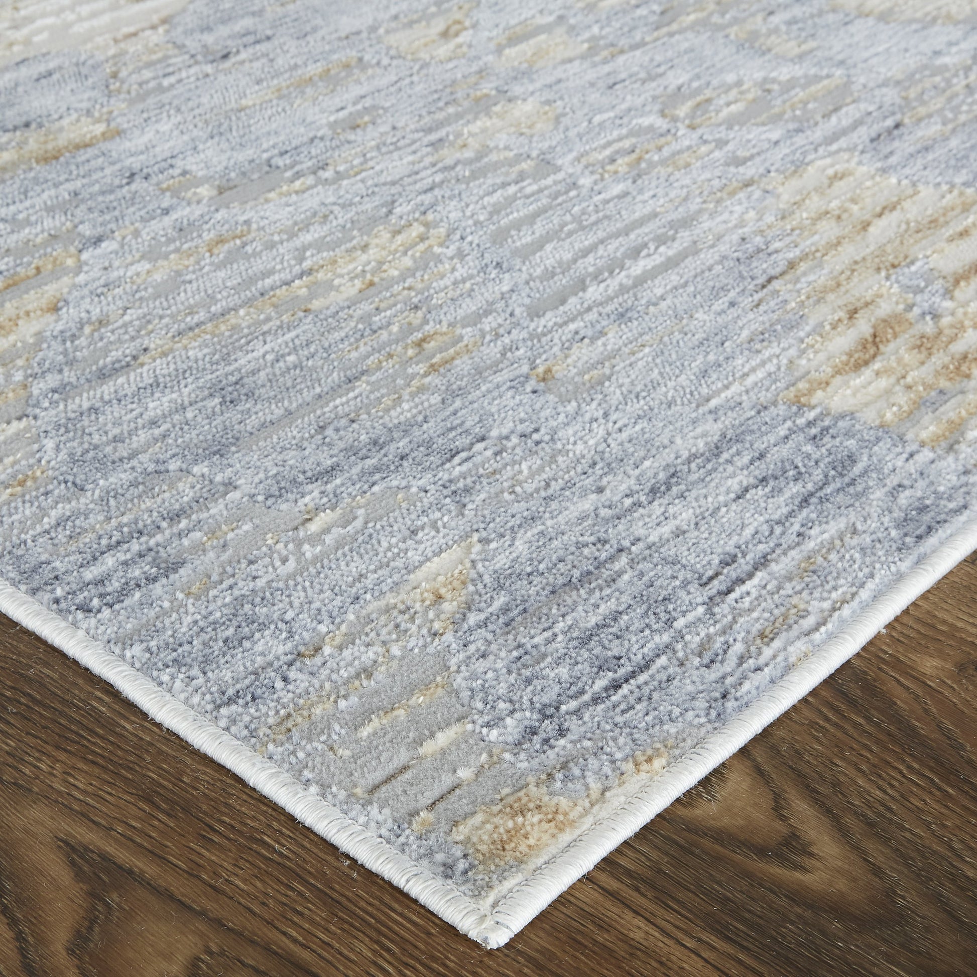 Laina Transitional Gradient & Rug - 39G7F by Feizy in tan, ivory, blue. Made from unique in a unique style.