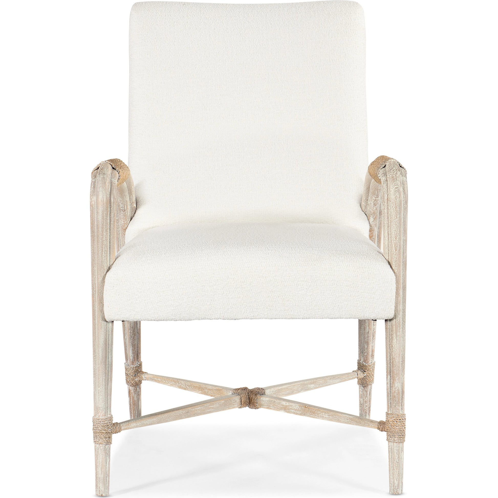 Serenity Arm Chair (Set of 2) by Hooker Furniture in beige and arctic, surf. Made from beech, rope, fabric in a modern style.