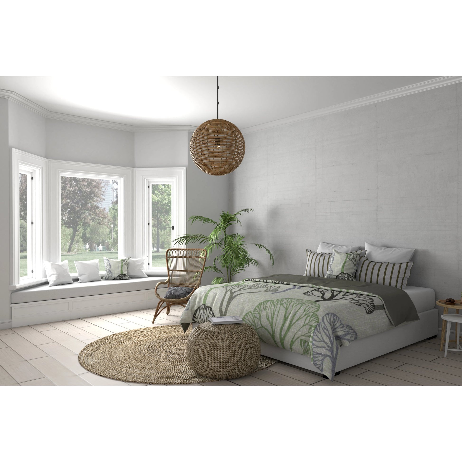 Kingston Rattan Single-Light Globe Pendant by Lumanity in oil rubbed bronze. Made from iron, natural rattan in a coastal style.