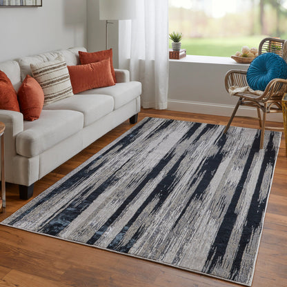 Micah Rug - 3338F by Feizy in black, silver, gray. Made from polyester, polypropylene in a unique style.